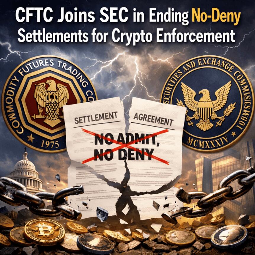 CFTC Joins SEC in Ending No-Deny Settlements for Crypto Enforcement