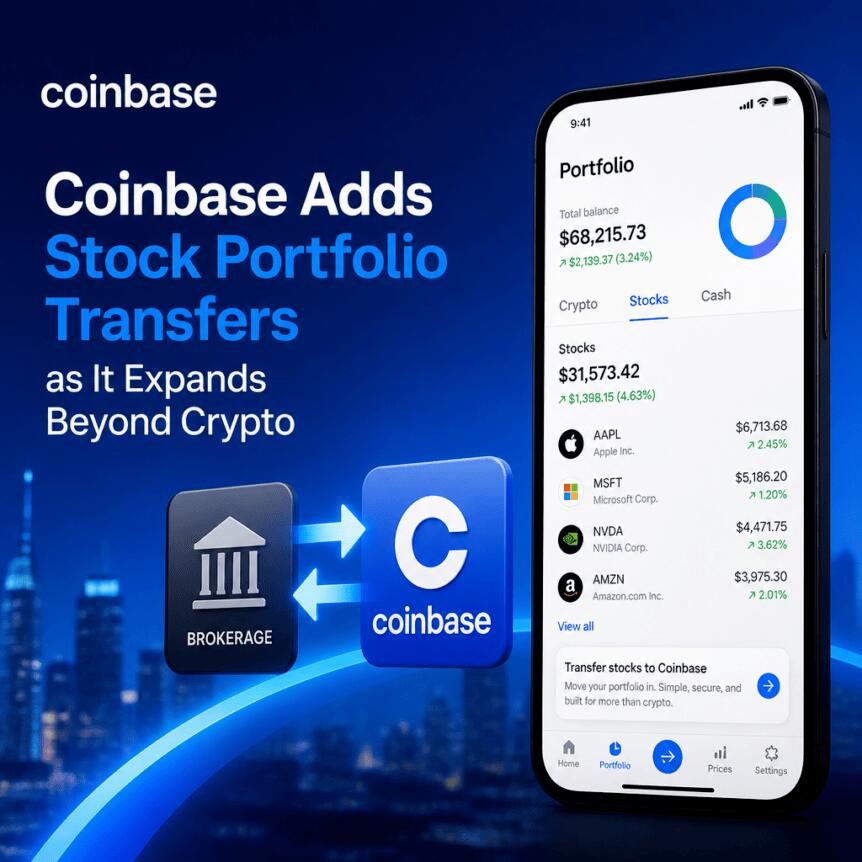 Coinbase Adds Stock Portfolio Transfers As It Expands Beyond Crypto