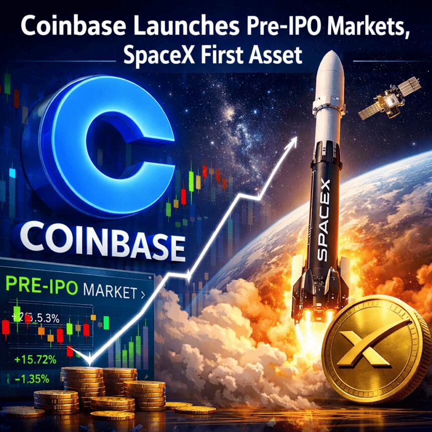 Coinbase Launches Pre-Ipo Markets, Spacex First Asset
