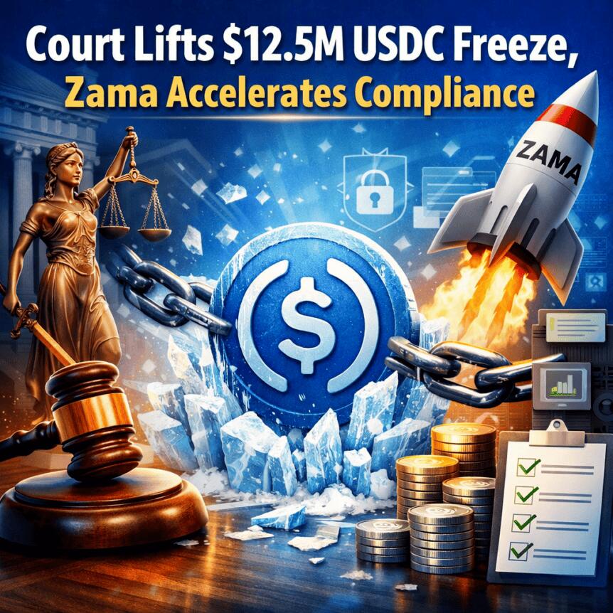Court Lifts $12.5M USDC Freeze, Zama Accelerates Compliance