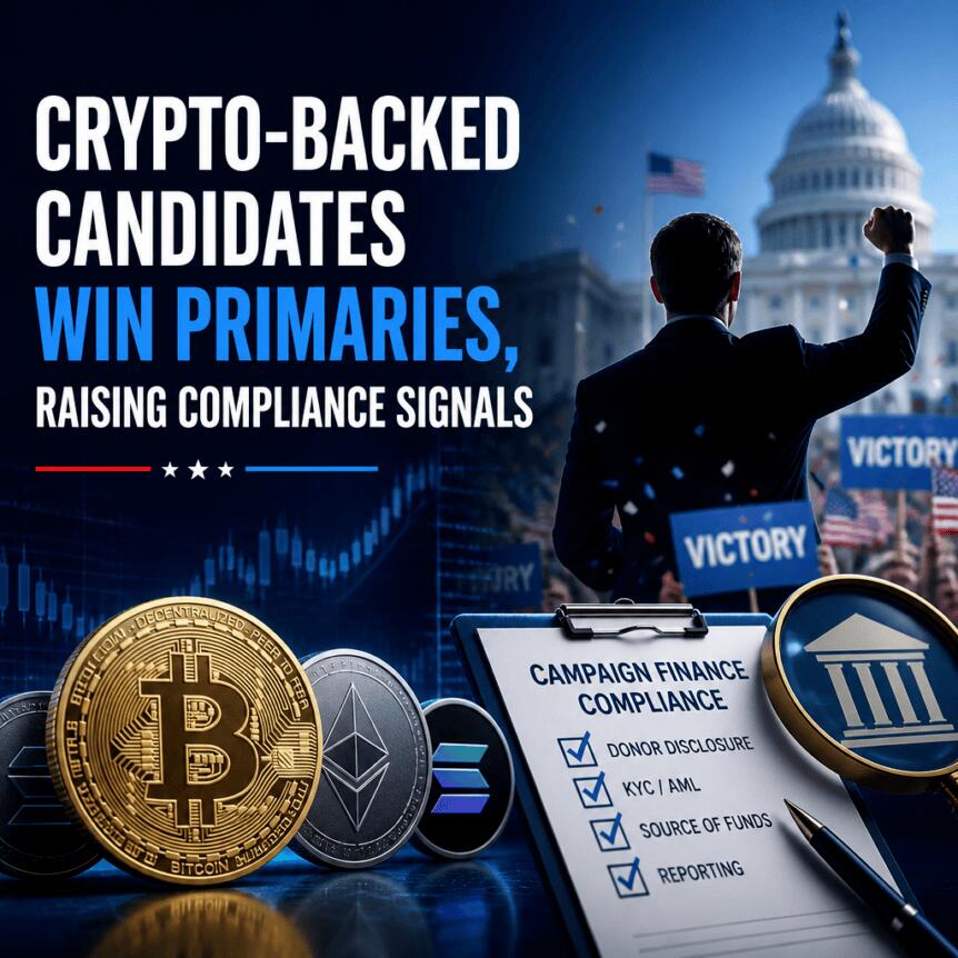 Crypto-Backed Candidates Win Primaries, Raising Compliance Signals