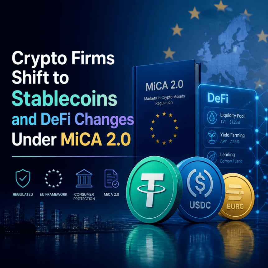 Crypto Firms Shift to Stablecoins and DeFi Changes Under MiCA 2.0 Crypto Firms Shift To Stablecoins And Defi Changes Under Mica 2.0