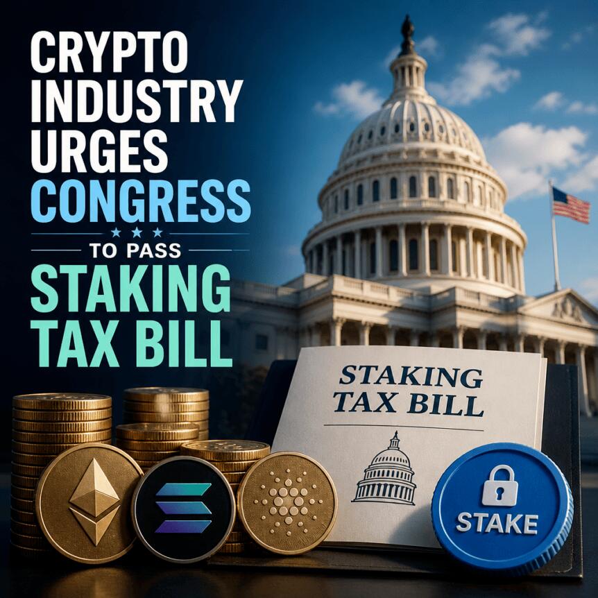 Crypto Industry Urges Congress to Pass Staking Tax Bill
