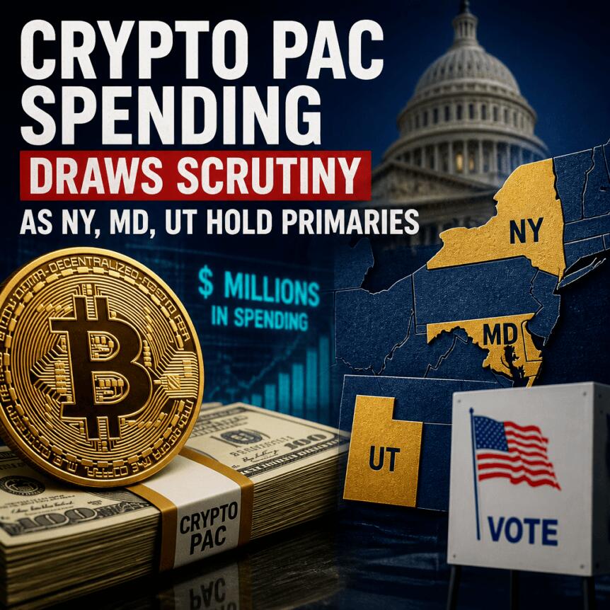 Crypto Pac Spending Draws Scrutiny As Ny, Md, Ut Hold Primaries