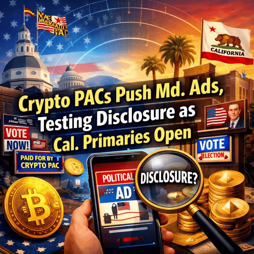 Crypto Pacs Push Md. Ads, Testing Disclosure As Cal. Primaries Open