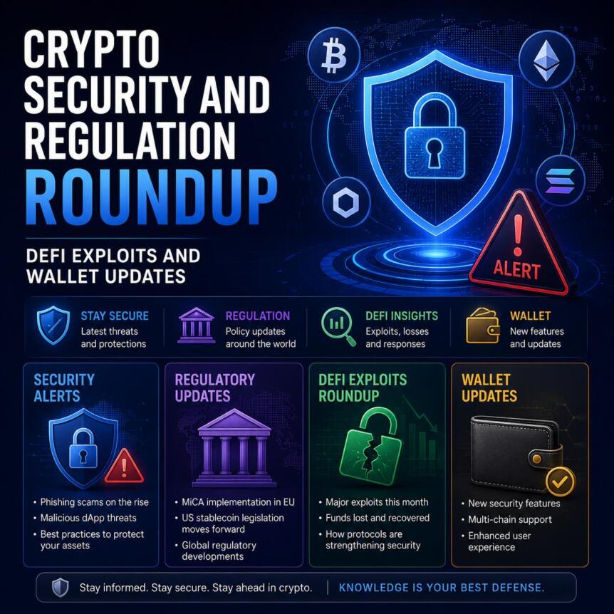 Crypto Security and Regulation Roundup, DeFi Exploits and Wallet Updates