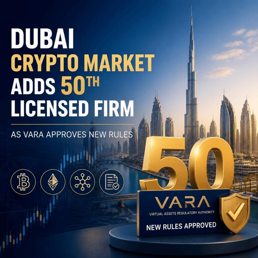 Dubai Crypto Market Adds 50th Licensed Firm as VARA Approves New Rules