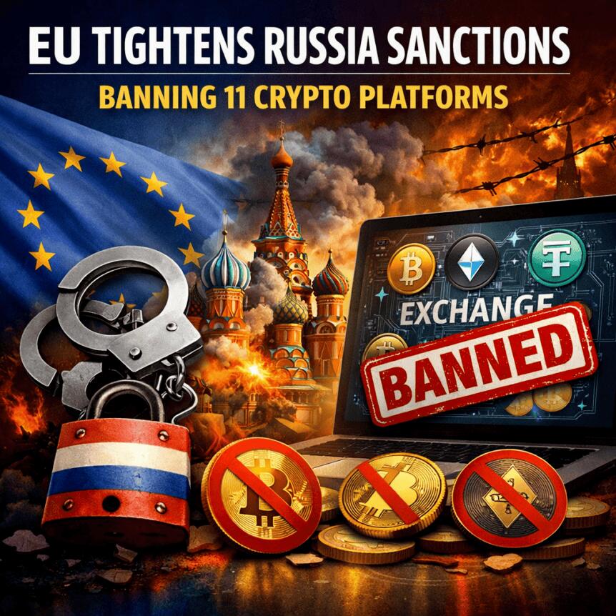 EU Tightens Russia Sanctions by Banning 11 Crypto Platforms