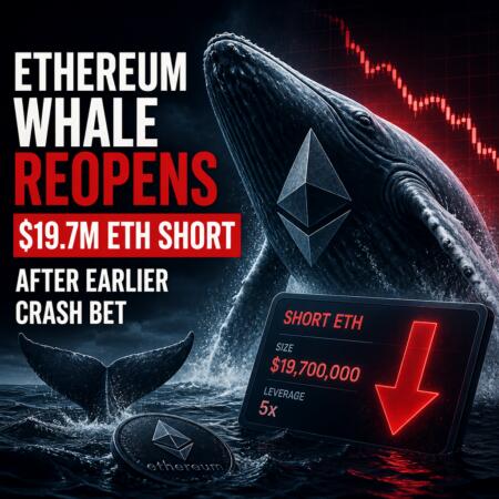 Ethereum Whale Reopens $19.7m Eth Short After Earlier Crash Bet
