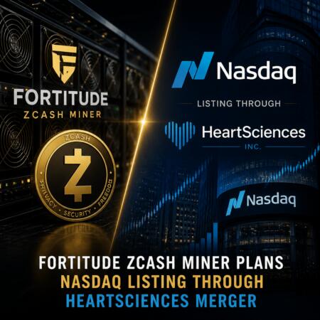 Fortitude Zcash Miner Plans Nasdaq Listing Through HeartSciences Merger Fortitude Zcash Miner Plans Nasdaq Listing Through Heartsciences Merger