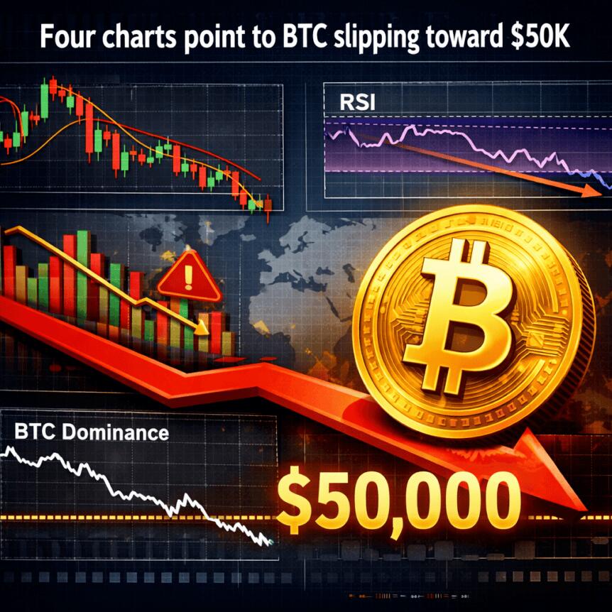 Four Charts Point To Btc Slipping Toward $50k
