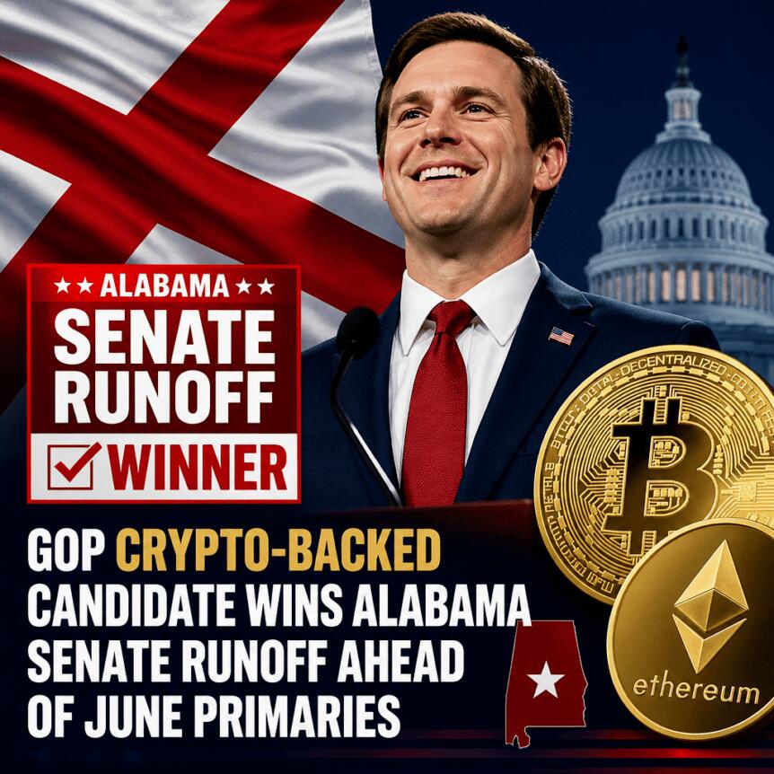 GOP Crypto-Backed Candidate Wins Alabama Senate Runoff Ahead of June Primaries