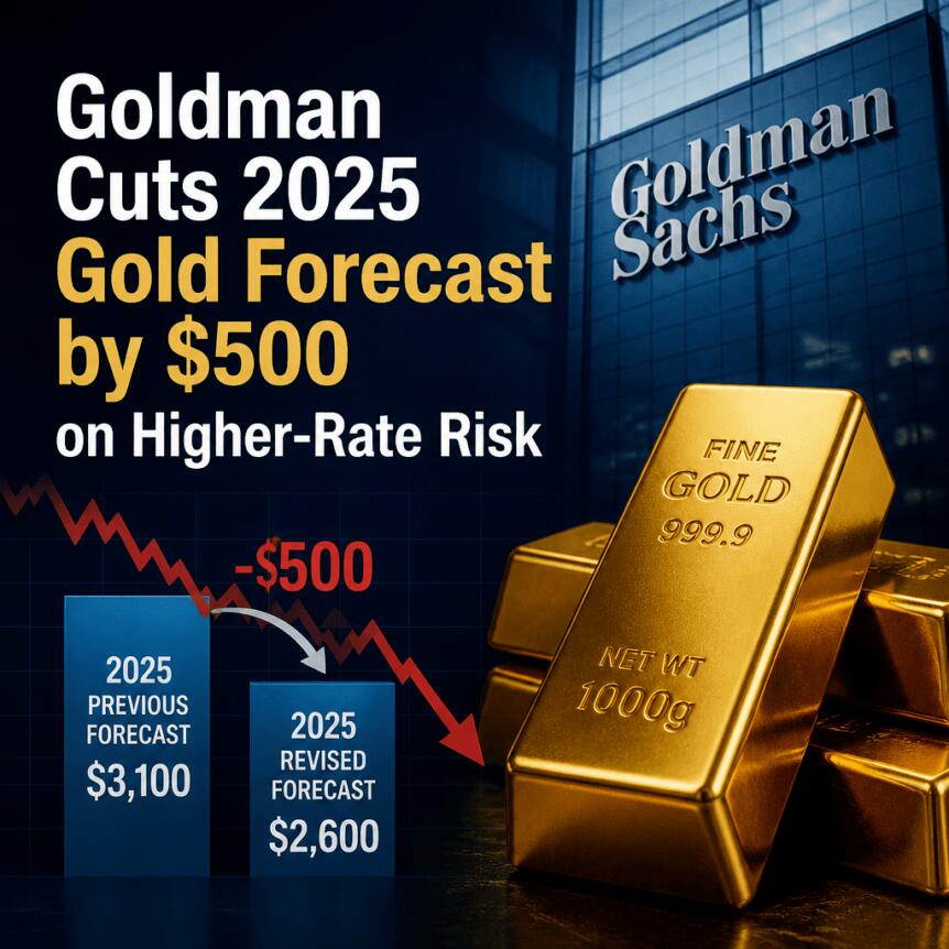Goldman Cuts 2025 Gold Forecast by $500 on Higher-Rate Risk