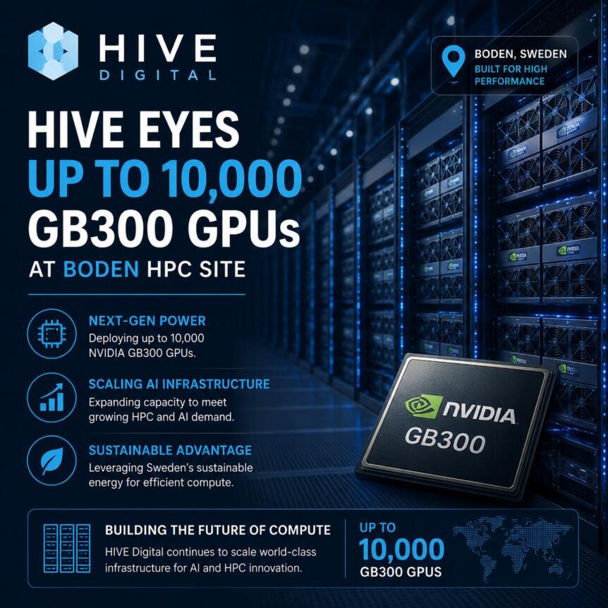 Hive Eyes Up To 10,000 Gb300 Gpus At Boden Hpc Site