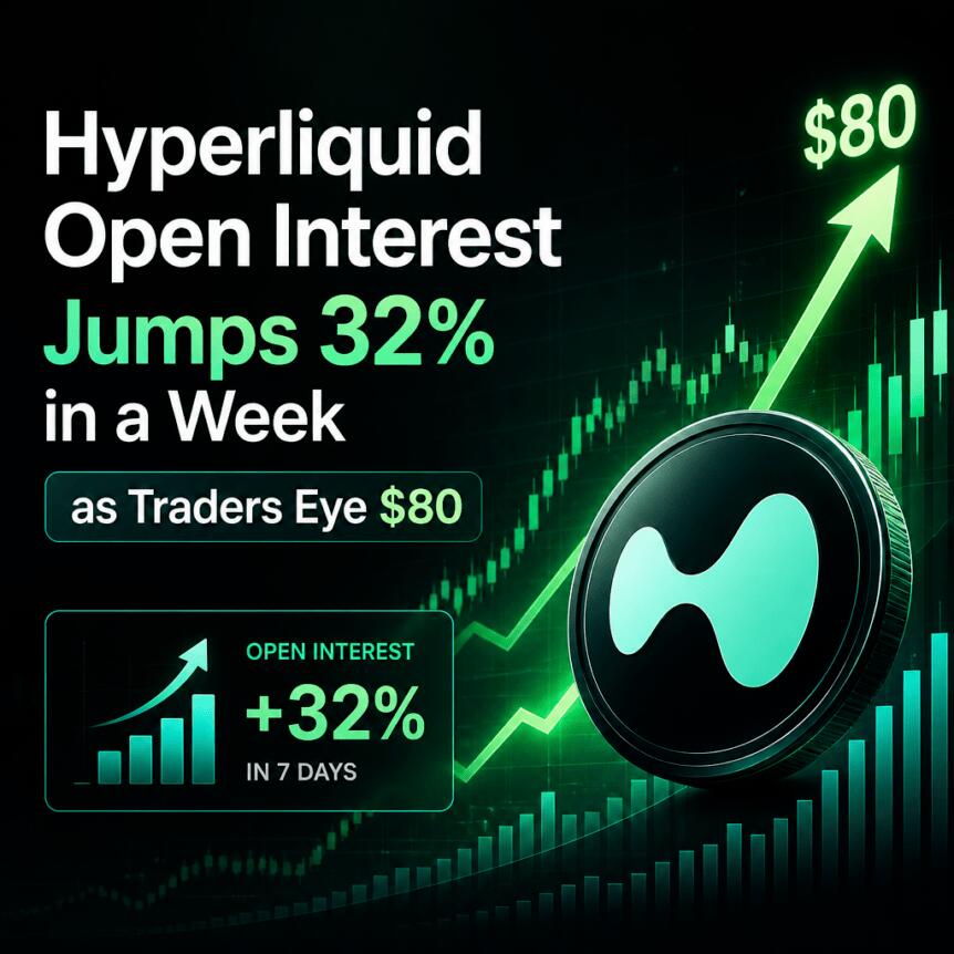 Hyperliquid Open Interest Jumps 32% In A Week As Traders Eye $80