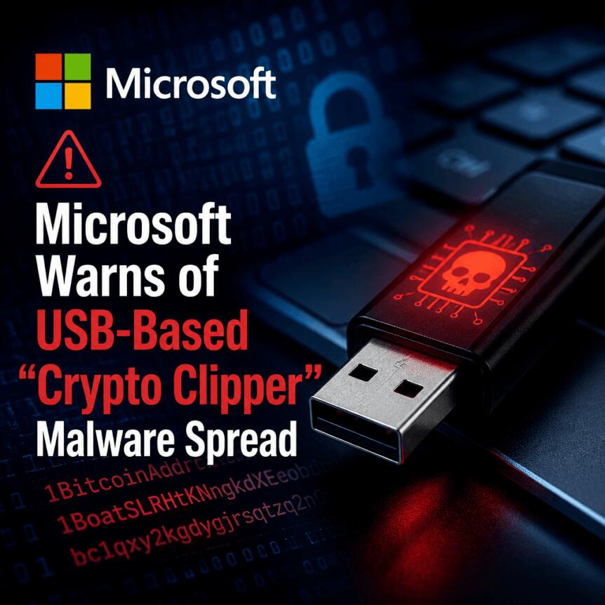 Microsoft Warns of USB-Based “Crypto Clipper” Malware Spread