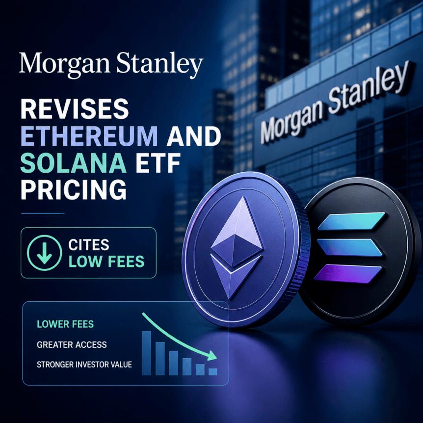 Morgan Stanley Revises Ethereum and Solana ETF Pricing, Cites Low Fees Morgan Stanley Revises Ethereum And Solana Etf Pricing, Cites Low Fees