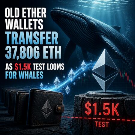 Old Ether Wallets Transfer 37,806 Eth As $1.5k Test Looms For Whales
