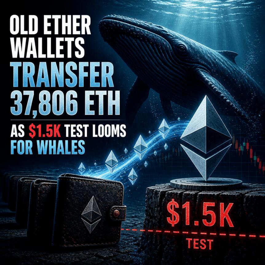 Old Ether Wallets Transfer 37,806 Eth As $1.5k Test Looms For Whales
