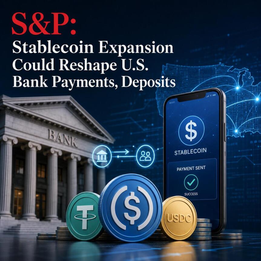 S&P: Stablecoin Expansion Could Reshape U.S. Bank Payments, Deposits