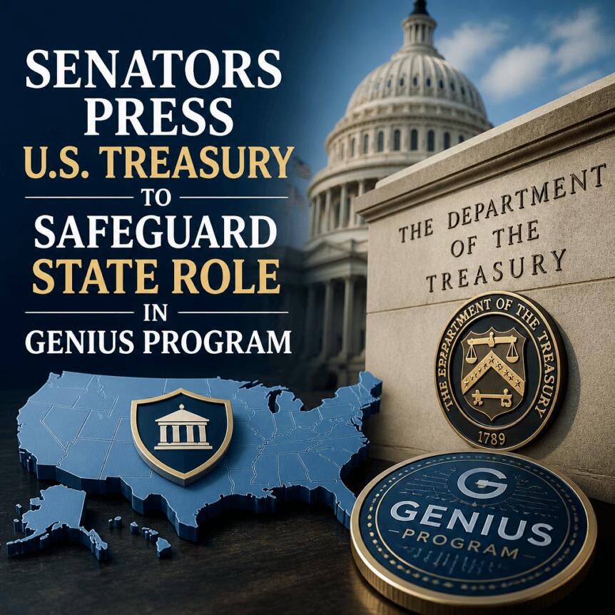 Senators Press U.S. Treasury to Safeguard State Role in GENIUS Program Senators Press U.s. Treasury To Safeguard State Role In Genius Program