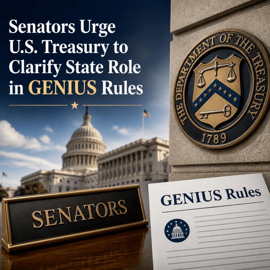 Senators Urge U.s. Treasury To Clarify State Role In Genius Rules