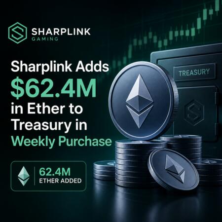 Sharplink Adds $62.4m In Ether To Treasury In Weekly Purchase