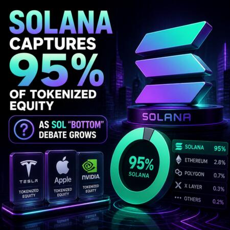 Solana Captures 95% of Tokenized Equity as SOL “Bottom” Debate Grows Solana Captures 95% Of Tokenized Equity As Sol “bottom” Debate Grows