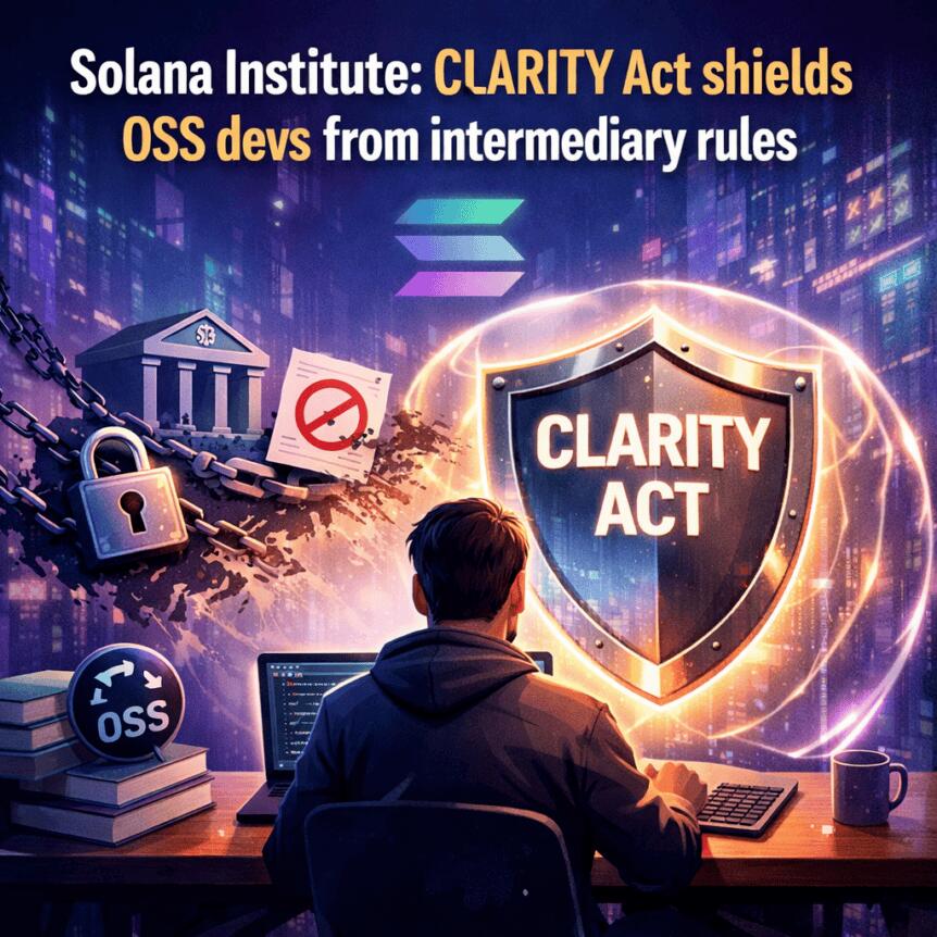 Solana Institute: CLARITY Act shields OSS devs from intermediary rules