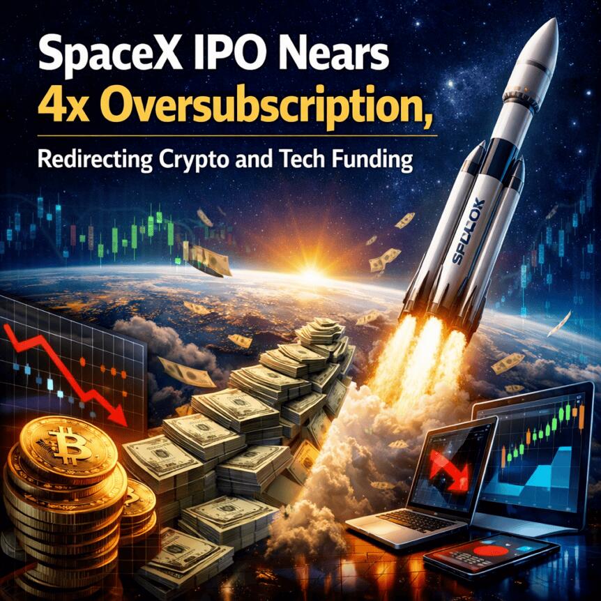 SpaceX IPO Nears 4x Oversubscription, Redirecting Crypto and Tech Funding Spacex Ipo Nears 4x Oversubscription, Redirecting Crypto And Tech Funding