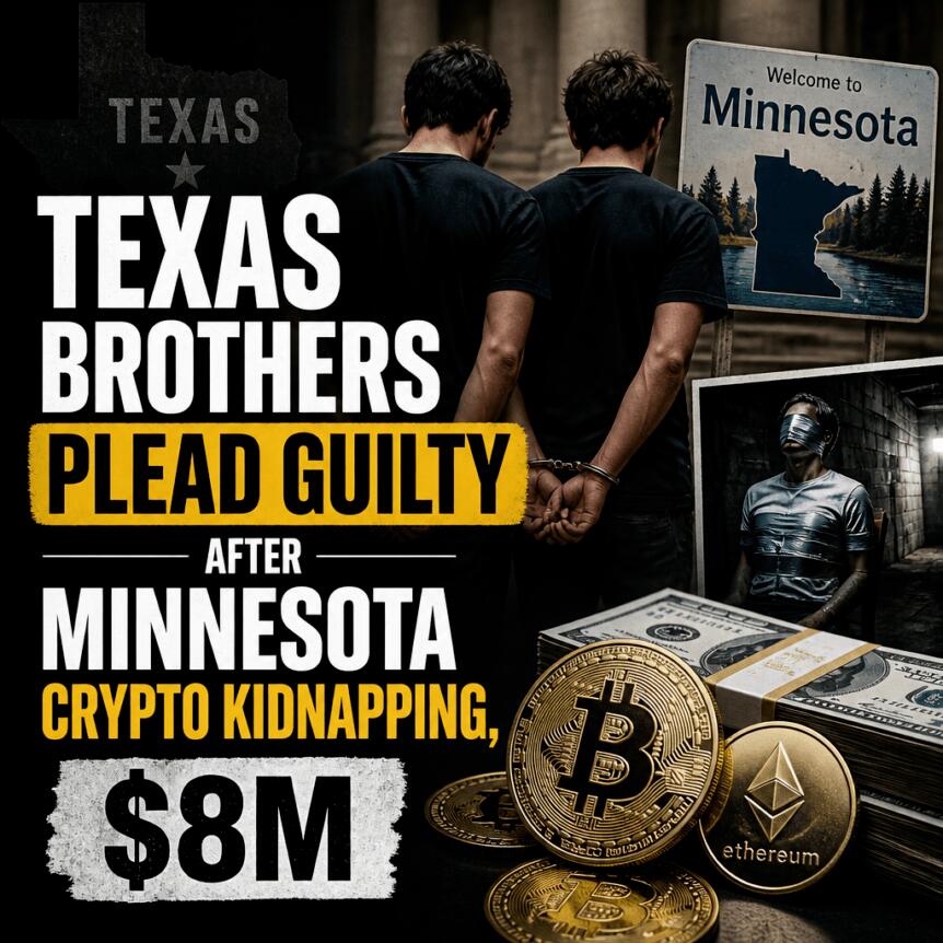 Texas Brothers Plead Guilty After Minnesota Crypto Kidnapping, $8m