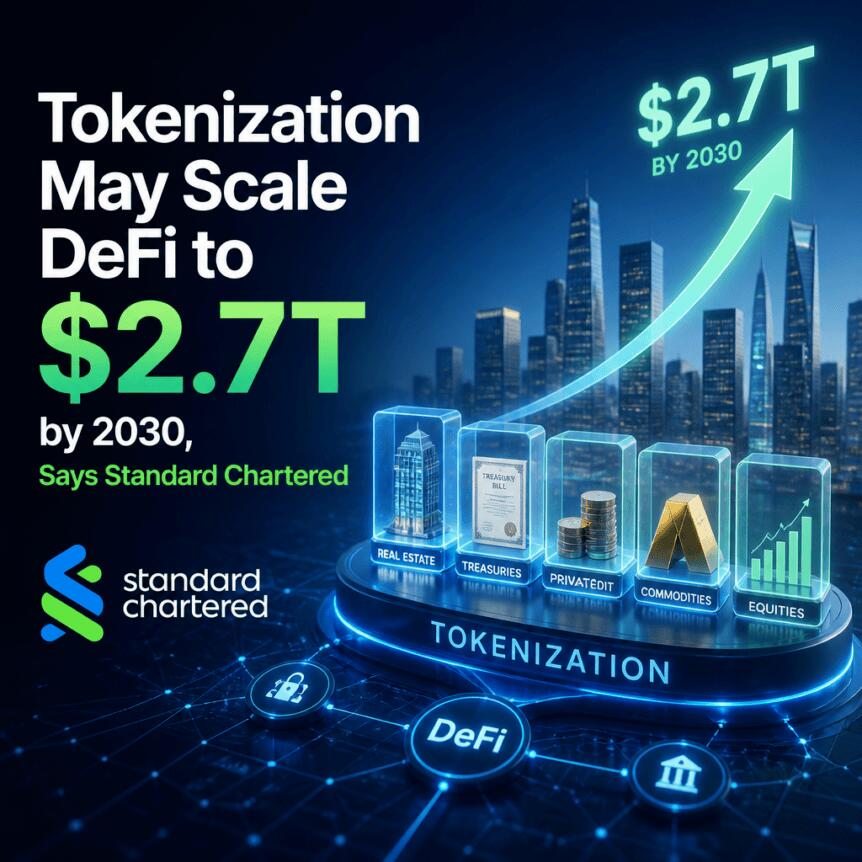 Tokenization May Scale DeFi to $2.7T by 2030, Says Standard Chartered Tokenization May Scale Defi To $2.7t By 2030, Says Standard Chartered