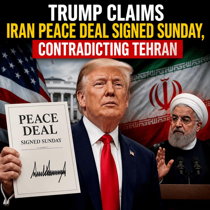 Trump Claims Iran Peace Deal Signed Sunday, Contradicting Tehran