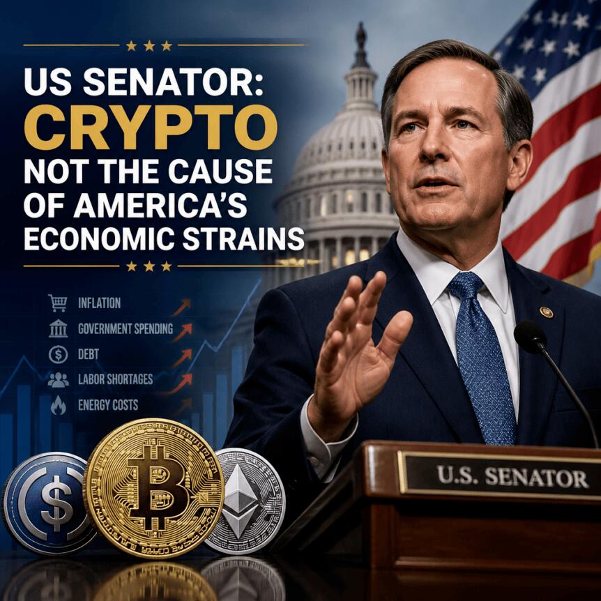 US Senator: Crypto Not the Cause of America’s Economic Strains Us Senator: Crypto Not The Cause Of America’s Economic Strains