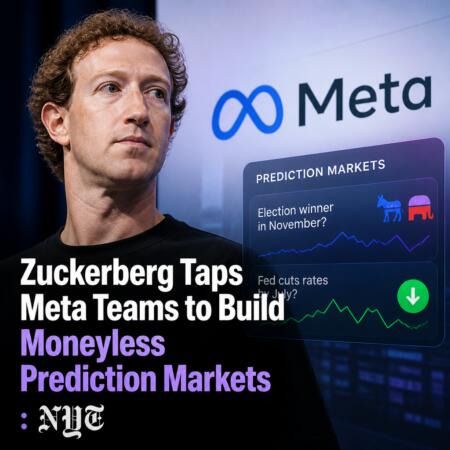 Zuckerberg Taps Meta Teams To Build Moneyless Prediction Markets: Nyt