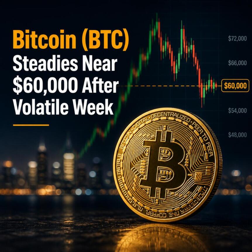 Bitcoin Btc Steadies Near 60 000 After Volatile Week