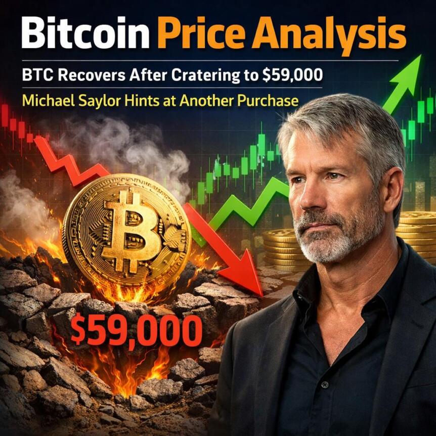 Bitcoin Price Analysis: BTC Recovers After Cratering to $59,000, Michael Saylor Hints at Another Purchase Bitcoin Price Analysis Btc Recovers After Cratering To 59 000 Michael Saylor Hin