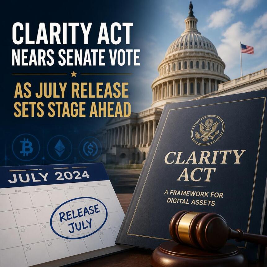 Clarity Act Nears Senate Vote as July Release Sets Stage Ahead Clarity Act Nears Senate Vote As July Release Sets Stage Ahead
