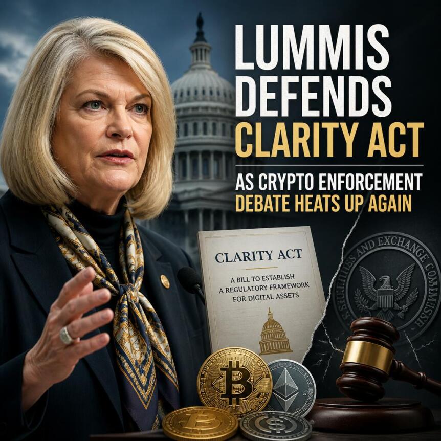 Lummis Defends Clarity Act As Crypto Enforcement Debate Heats Up Again