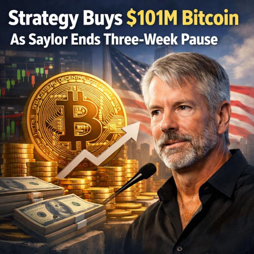 Strategy Buys $101M Bitcoin As Saylor Ends Three-Week Pause