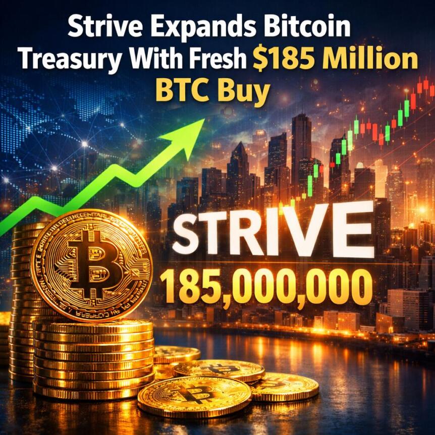 Strive Expands Bitcoin Treasury With Fresh $185 Million BTC Buy