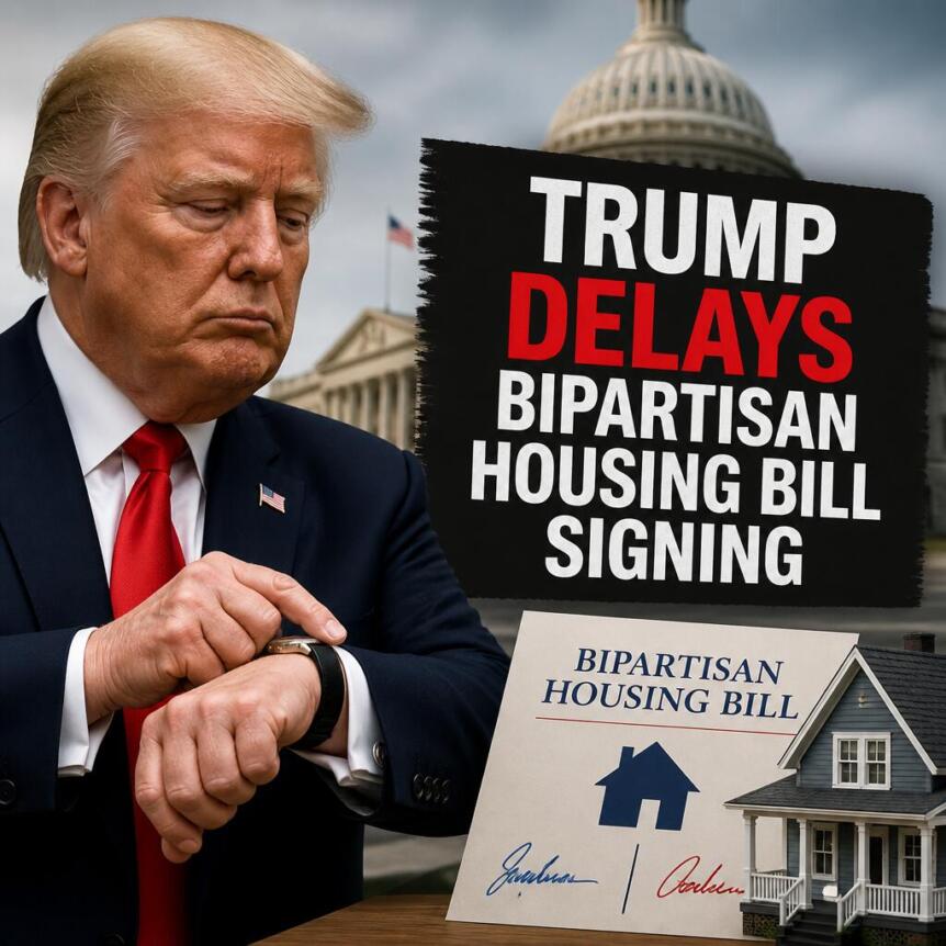 Trump Delays Bipartisan Housing Bill Signing Trump Delays Bipartisan Housing Bill Signing