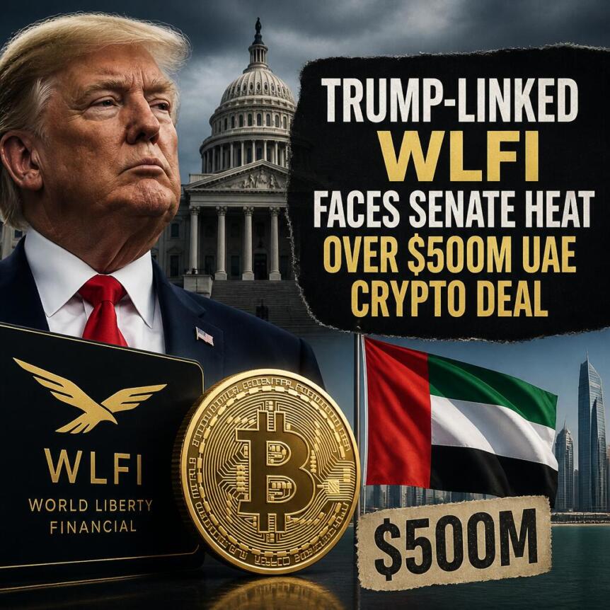 Trump-Linked WLFI Faces Senate Heat Over $500M UAE Crypto Deal Trump Linked Wlfi Faces Senate Heat Over 500m Uae Crypto Deal