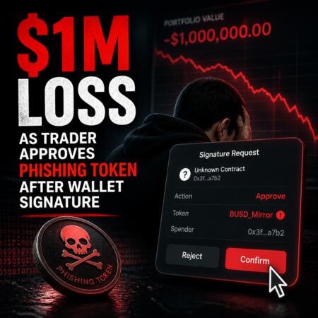 $1M Loss as Trader Approves Phishing Token After Wallet Signature $1m Loss As Trader Approves Phishing Token After Wallet Signature