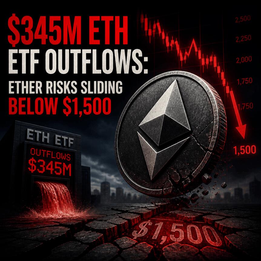 $345M ETH ETF outflows: Ether risks sliding below $1,500