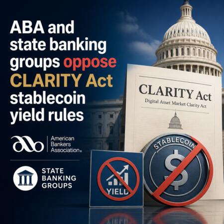 ABA and state banking groups oppose CLARITY Act stablecoin yield rules Aba And State Banking Groups Oppose Clarity Act Stablecoin Yield Rules