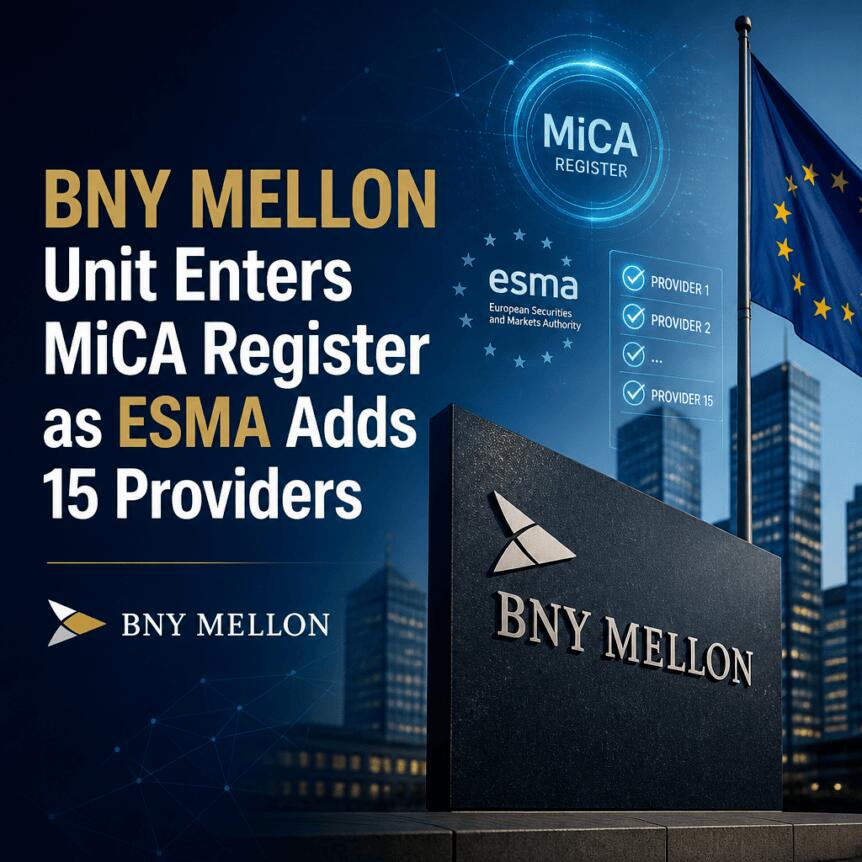BNY Mellon Unit Enters MiCA Register as ESMA Adds 15 Providers Bny Mellon Unit Enters Mica Register As Esma Adds 15 Providers