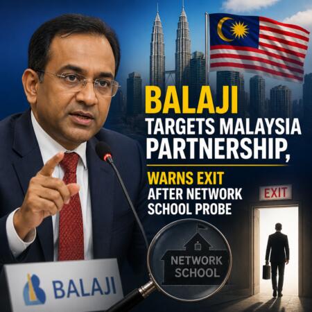Balaji Targets Malaysia Partnership, Warns Exit After Network School Probe Balaji Targets Malaysia Partnership, Warns Exit After Network School Probe