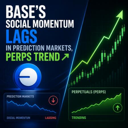 Base’s Social Momentum Lags in Prediction Markets, Perps Trend Base’s Social Momentum Lags In Prediction Markets, Perps Trend