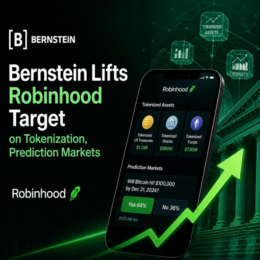 Bernstein Lifts Robinhood Target on Tokenization, Prediction Markets Bernstein Lifts Robinhood Target On Tokenization, Prediction Markets